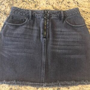 PacSun Distressed Black Denim Mini Skirt